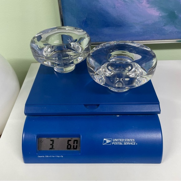 SOLD 2 Dansk Jens Quistgaard Mushroom Votive Candle Holders Lead Crystal Glass - Picture 13 of 13